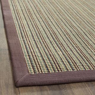 Hand woven Stripes Multicolor/ Purple Fine Sisal Runner (26 x 8)