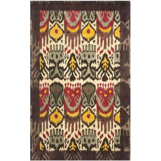 Handmade Ikat Cream/ Brown Wool Rug (5 x 8) Today $279.99 Sale $