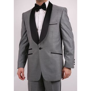 Ferrecci Mens Single button Shawl collar Grey Tuxedo