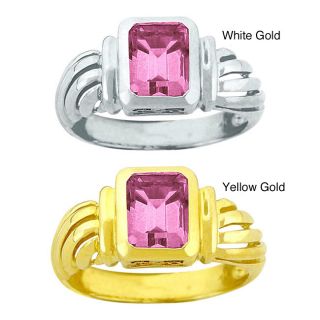 10k Gold Synthetic Rose Zircon Solitaire Ring Today $269.99