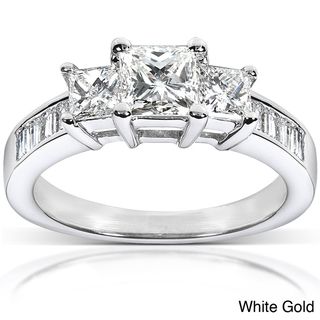 14k Gold 1 1/2ct TDW Princess Diamond Engagement Ring