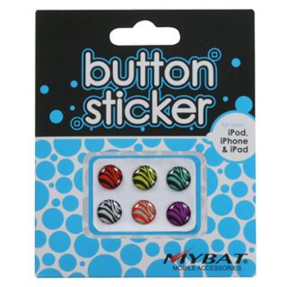 Zebra Pattern Home Button Sticker for iPhone, iPad, iPod Touch