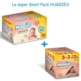 HUGGIES Natural Fit Super Giant Box T3+ Soft Skin   Achat / Vente