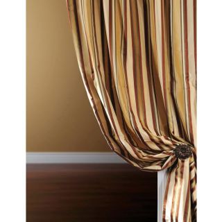 Designer Silk Taffeta Stripe Toscano 108 Inch Curtain Panel