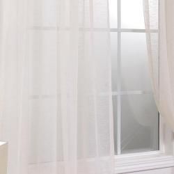 Linen Open Weave Cream 108 inch Sheer Curtain Panel