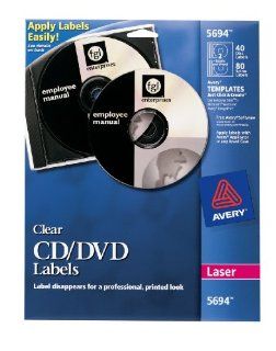 Avery Clear CD Labels for Laser Printers, 40 Disc Labels