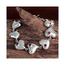 Silver Loves Glow Garnet Heart Bracelet (Mexico) Today $279.99