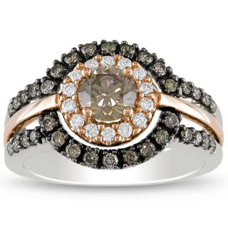 14k Pink and White Gold 1ct TDW Brown Diamond Ring (H I, I1 I2