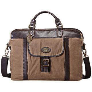 Fossil Mens Estate Canvas/ Leather Work Brief Today $174.99