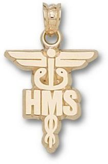 Harvard Medical School HMS Caduceus Pendant   14KT Gold