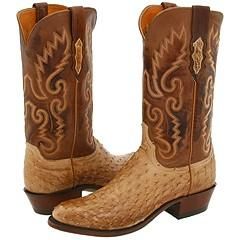 Lucchese N1061 R/4 Tan Burnished Ostrich Boots