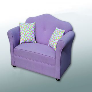Chantel Kids Purple Sofa and Pillow Set