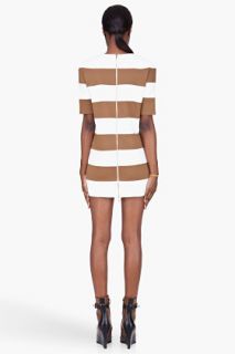 Dsquared2 Tan Striped Zippered Jersey Dress for women
