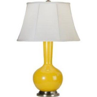 Robert Abbey Genie Silver and Yellow Ceramic Table Lamp  