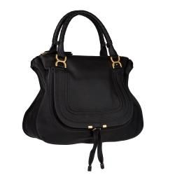 Chloe Marcie Black Leather Shoulder Bag