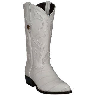 Mens Cowboy Boots Western Fashion EEL Snakeskin Exotic Leather White