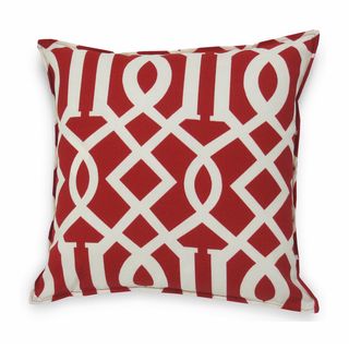 Roman Indoor/ Outdoor Red Decorative Pillow (Set of 2)