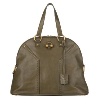 Yves Saint Laurent Green Leather Tote Bag