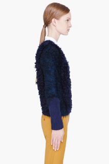 Kenzo Dark Blue Combo Shaggy Sweater for women
