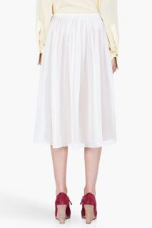 Chloe White Silk Lurex Skirt for women