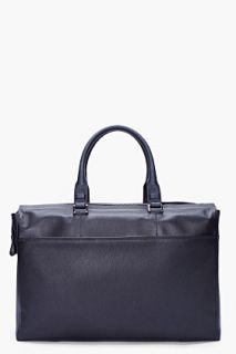 Lanvin Black & Navy 24 Hour Bull Leather Travel Bag for men