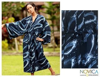 Sea of Shadows Womens Batik Robe (Indonesia)