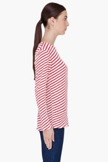 R13 Red Striped T shirt for women