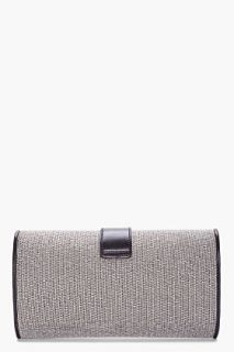 Yves Saint Laurent Silver Metallic Leather Chyc Clutch for women