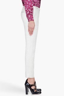 Marc Jacobs Ivory Lamé Cropped Antonia Trousers for women