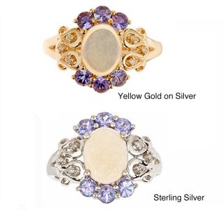 Yach Sterling Silver Australian Opal, Tanzanite and Diamond Accent