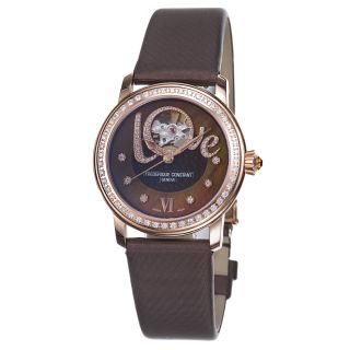 Frederique Constant Womens LadiesAutomatic Brown Diamond Dial Watch
