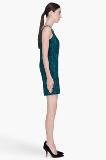 Matthew Williamson Turquoise Embroidered Collar Tunic Dress for women