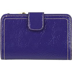 Prada Vernice Purple Crackled Leather French Wallet