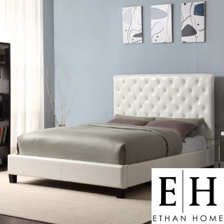 ETHAN HOME Sophie White Vinyl Tufted Full size Platform Bed Today $