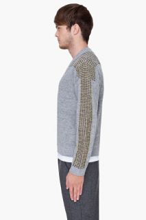 Alexander Wang Grey Reversible Fairisle Alpaca Sweater for men