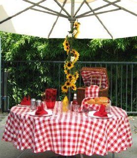 Polyester Gingham Umbrella Table Cloth, 80X102 Rectangle