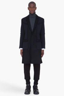 JUUN.J Black Neoprene Panel Coat for men