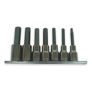 Westward 1EZJ1 Hex Bit Socket Set, SAE, 7 PC