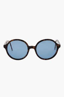 Thom Browne Black & Brown Tokyo Tortoise Round Sunglasses for men