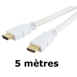 Konig Câble HDMI blanc 5mètres   Achat / Vente CABLE AUDIO VIDEO