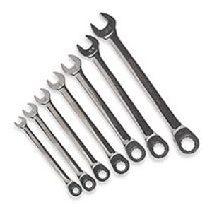 Westward 6XZ90 Ratcheting Wrench Set, SAE, 7 PC