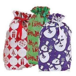 Happy Holidays Gift Sack Set, Includes 6 Gift Sacks with
