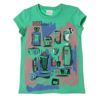DIESEL T shirt Enfant Fille Vert.   Achat / Vente T SHIRT DIESEL T