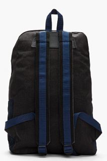 White Mountaineering Heather Black Suede trimmed Water Repelling Backpack for men