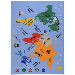 Printed Kids Our World Blue Area Rug (45 x 61) Today $33.49