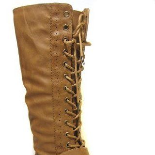 Biker Military Harness Riding Lace up Knee Boot
