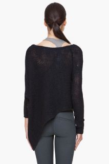 Helmut Lang Black Asymmetric Alpaca Sweater for women