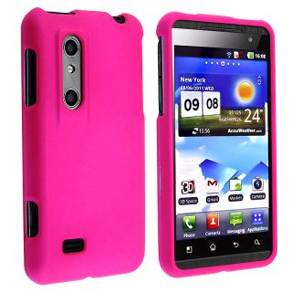 Hot Pink Snap on Rubber Coated Case for LG P920 Thrill 4G