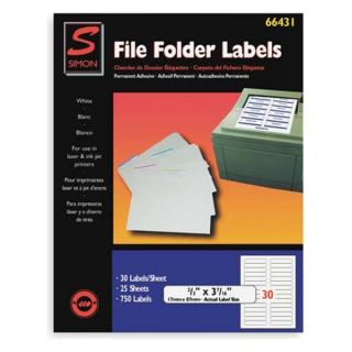 Simon By Sjpaper SL66250 Laser Label, 2/3x3 7/16In, PK 50, White