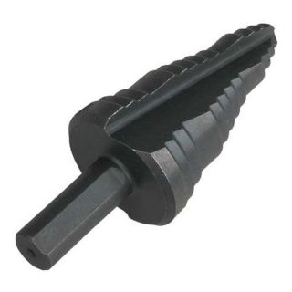 Westward 6EXN6 Step Drill Bit, 3 Hole, 1/2, 7/8, 1 1/8 In